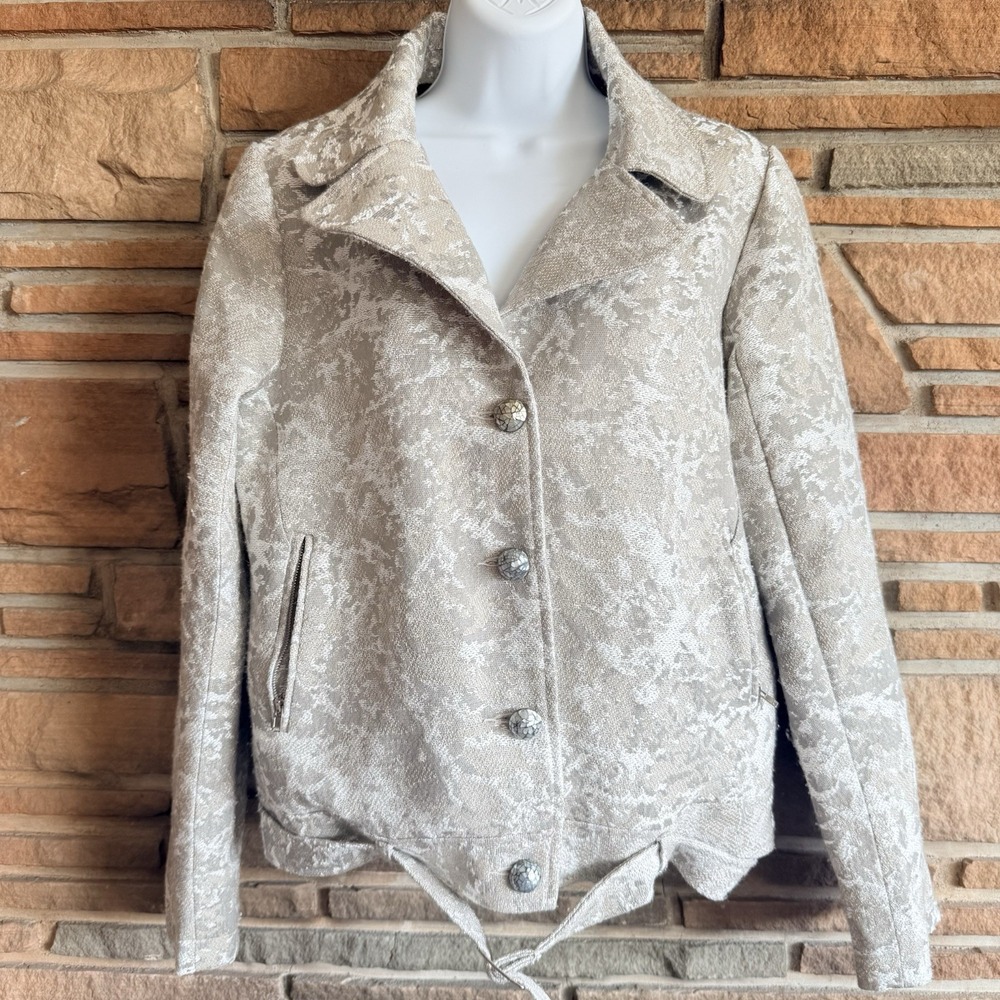 Vtg Nelli USA by Janice Jaraicie Tapestry Brocade Moto Belted Jacket Large L